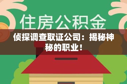 晋安侦探调查取证公司：揭秘神秘的职业！