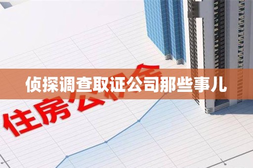 晋安侦探调查取证公司那些事儿