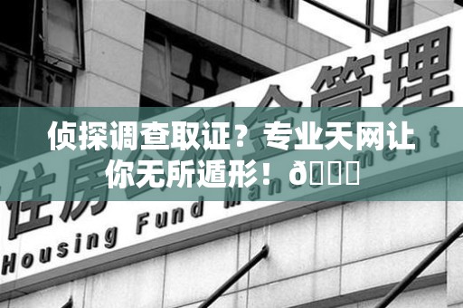 晋安侦探调查取证？专业天网让你无所遁形！😎