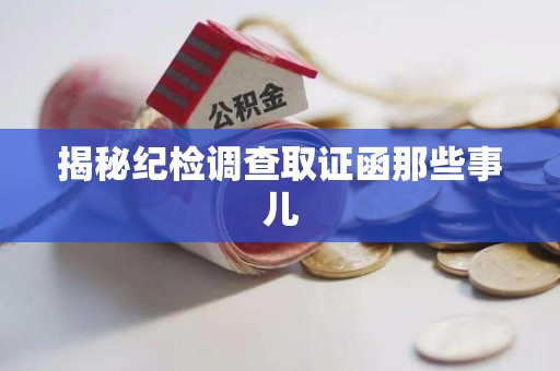 晋安揭秘纪检调查取证函那些事儿