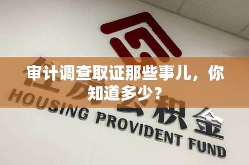 晋安审计调查取证那些事儿，你知道多少？