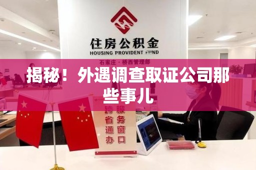晋安揭秘！外遇调查取证公司那些事儿