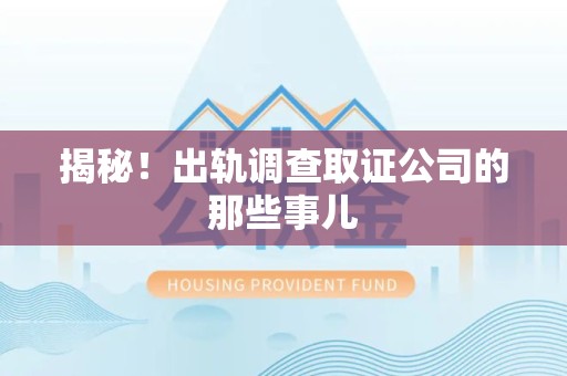 晋安揭秘！出轨调查取证公司的那些事儿