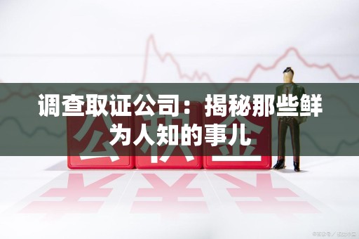 晋安调查取证公司：揭秘那些鲜为人知的事儿