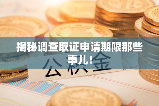晋安揭秘调查取证申请期限那些事儿！