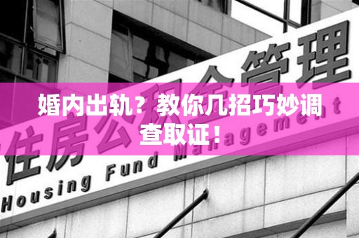 晋安婚内出轨？教你几招巧妙调查取证！
