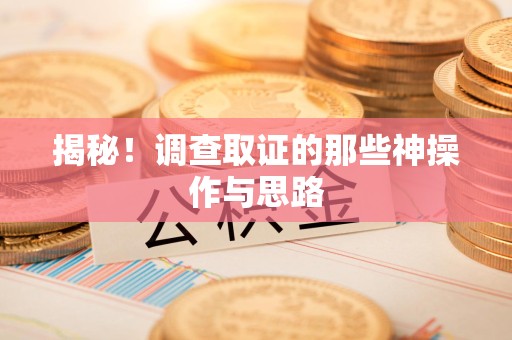 晋安揭秘！调查取证的那些神操作与思路