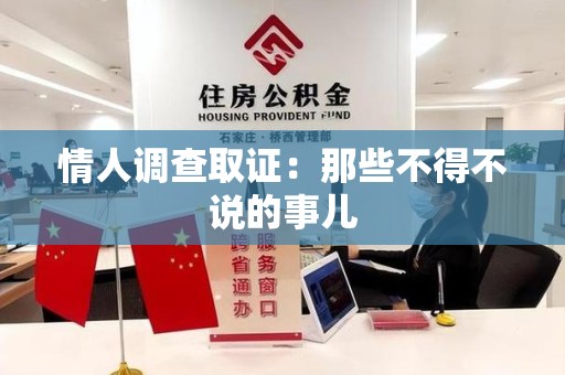 晋安情人调查取证：那些不得不说的事儿