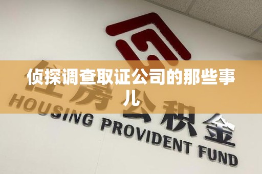 晋安侦探调查取证公司的那些事儿