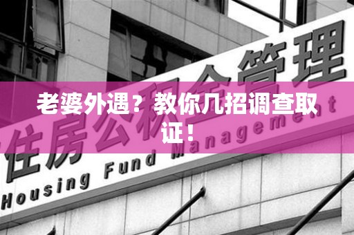 晋安老婆外遇？教你几招调查取证！