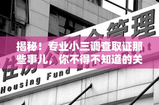 晋安揭秘！专业小三调查取证那些事儿，你不得不知道的关键点