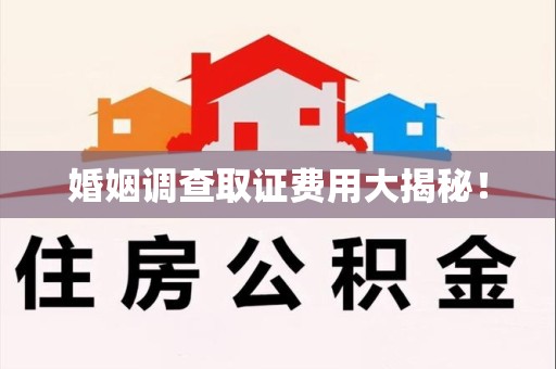 晋安婚姻调查取证费用大揭秘！