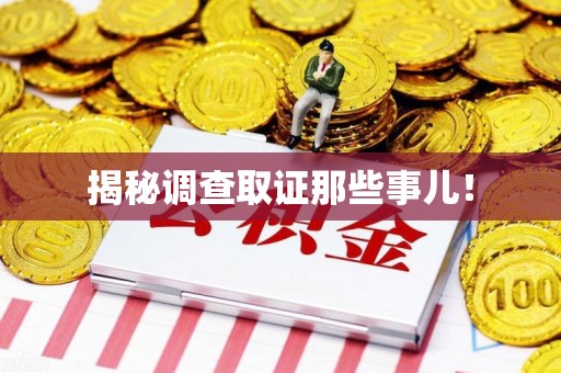 晋安揭秘调查取证那些事儿！