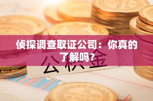 晋安侦探调查取证公司：你真的了解吗？