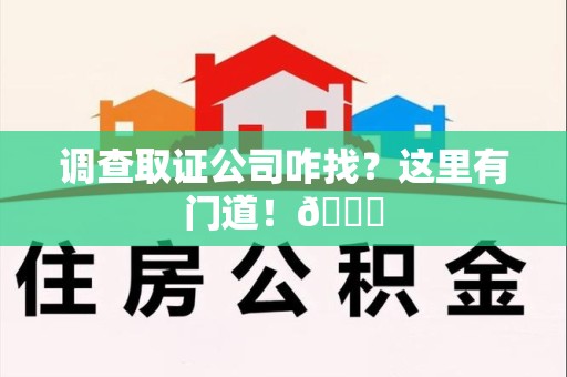 晋安调查取证公司咋找？这里有门道！😎