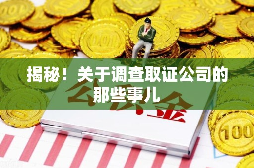 晋安揭秘！关于调查取证公司的那些事儿