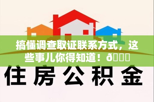 晋安搞懂调查取证联系方式，这些事儿你得知道！😎